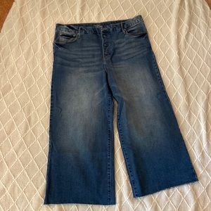 High rise wide leg crops